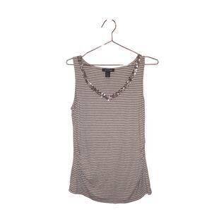 White House Black market Striped metallic Sequin Tank Top size large